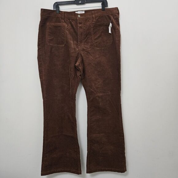 NWT GAP Women's Brown Corduroy 70s Flare High Rise Jeans Size 35/20R MSRP $79.95 - Picture 1 of 8